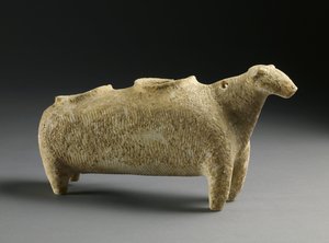 花瓶形式的羊，早期基克拉迪，公元前2500年（陶器）
